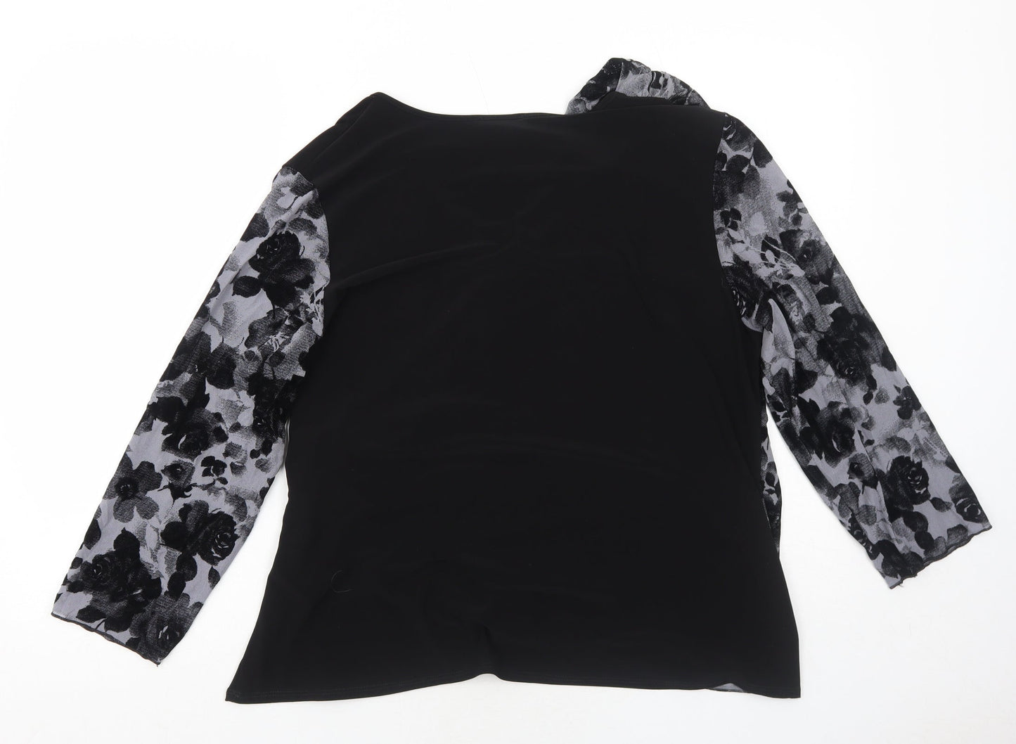 Womens UK Size 2XL Saloos Black Basic Blouse