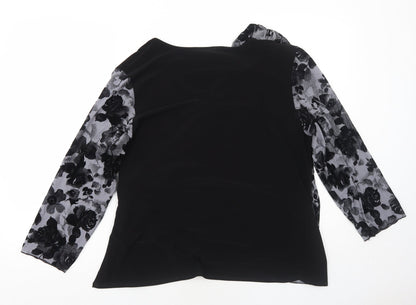 Womens UK Size 2XL Saloos Black Basic Blouse