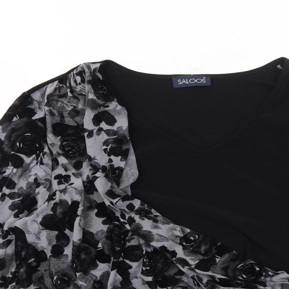 Womens UK Size 2XL Saloos Black Basic Blouse