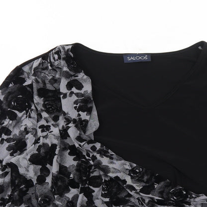 Womens UK Size 2XL Saloos Black Basic Blouse