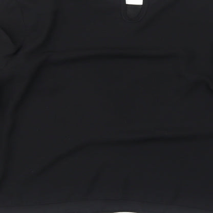 New Look Womens Black Polyester Basic Blouse Size 10 Round Neck