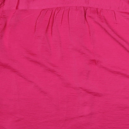 Womens UK Size 16 Per Una Pink Basic Button-Up