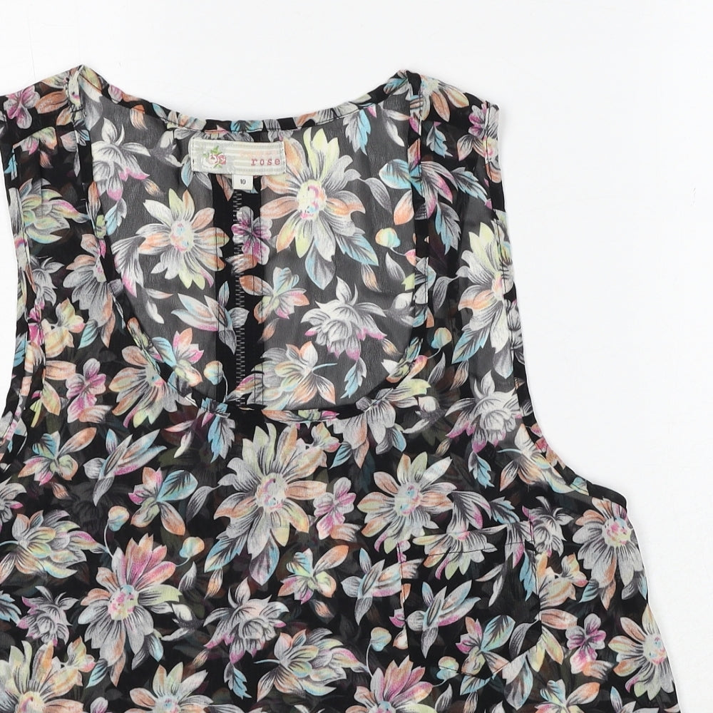 Womens UK Size 10 Cameo Rose Multicoloured Basic Tank