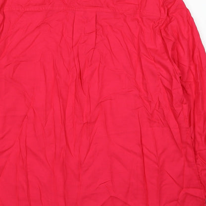 Womens UK Size 14 Julipa Pink Basic Button-Up