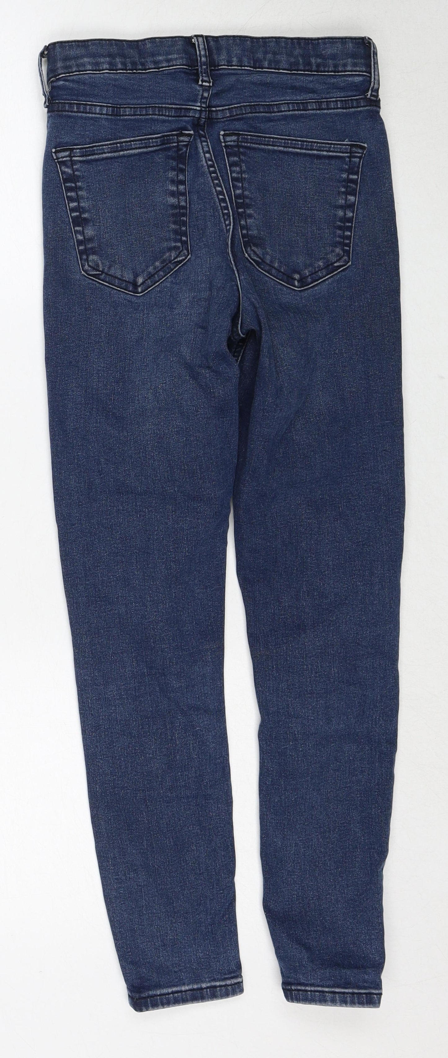 Topshop Womens Blue Cotton Skinny Jeans Size 25 in L30 in Regular Zip