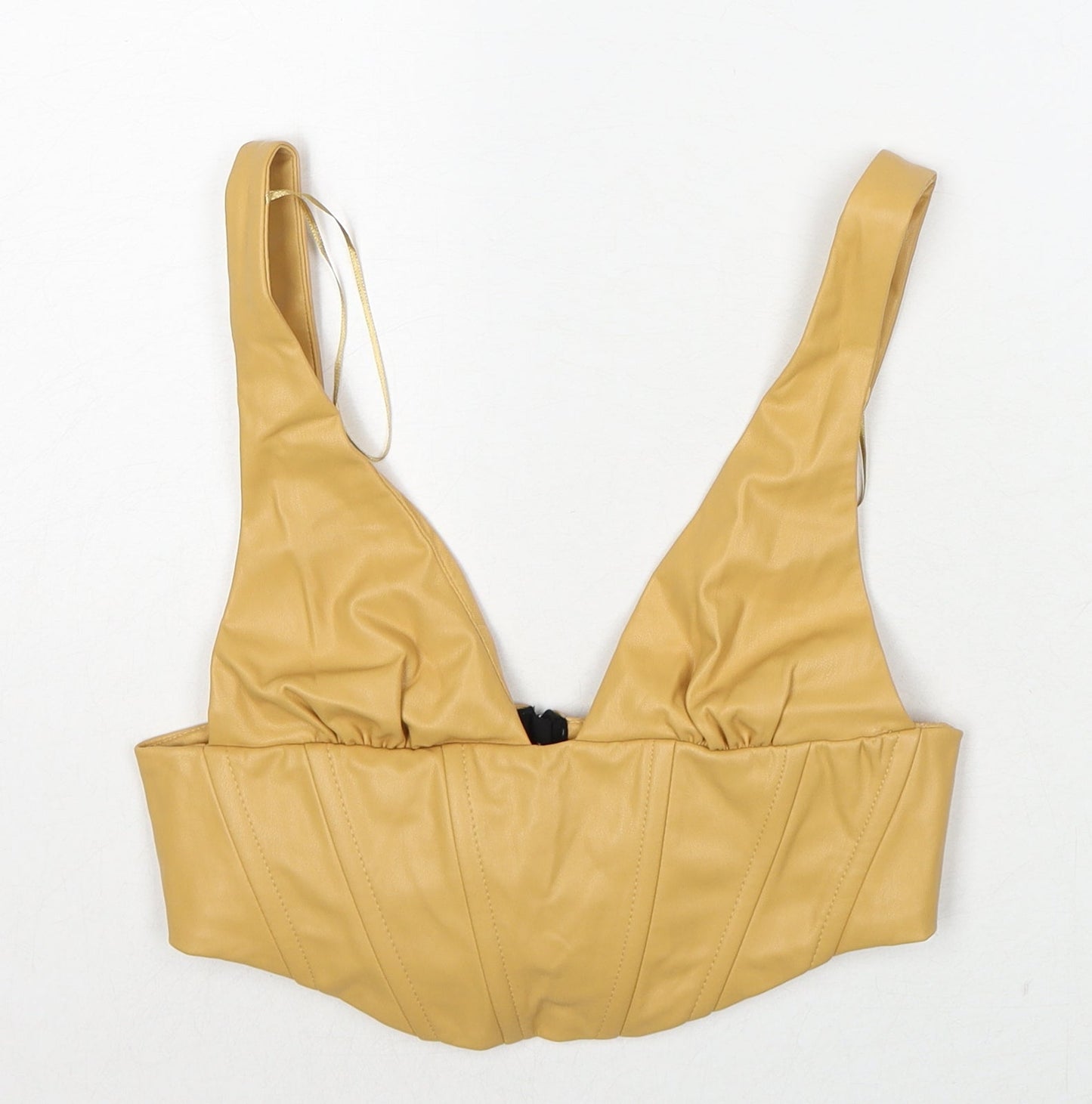 Womens UK Size S Zara Beige Cropped Tank