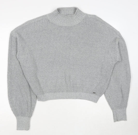 Womens UK Size S Hollister Grey Pullover Jumper