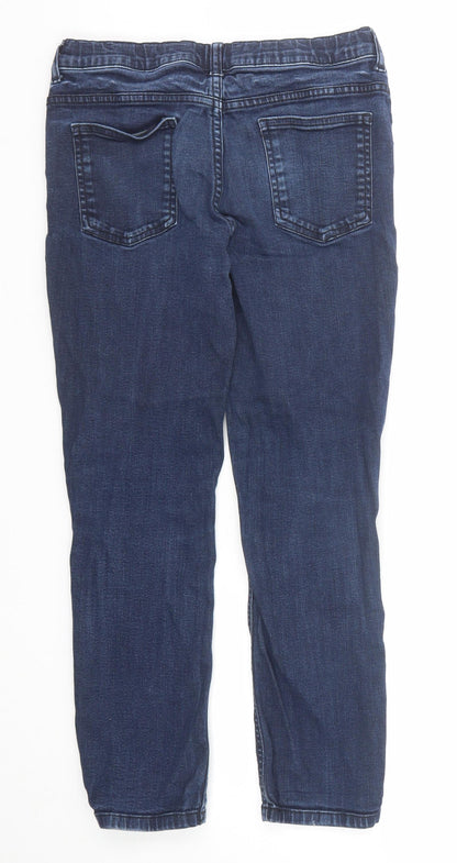 Marks and Spencer Boys Blue Cotton Straight Jeans Size 11-12 Years Regular Zip