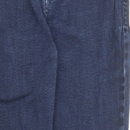 Marks and Spencer Boys Blue Cotton Straight Jeans Size 11-12 Years Regular Zip