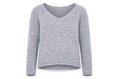 H&M Womens Blue V-Neck Acrylic Pullover Jumper Size XS