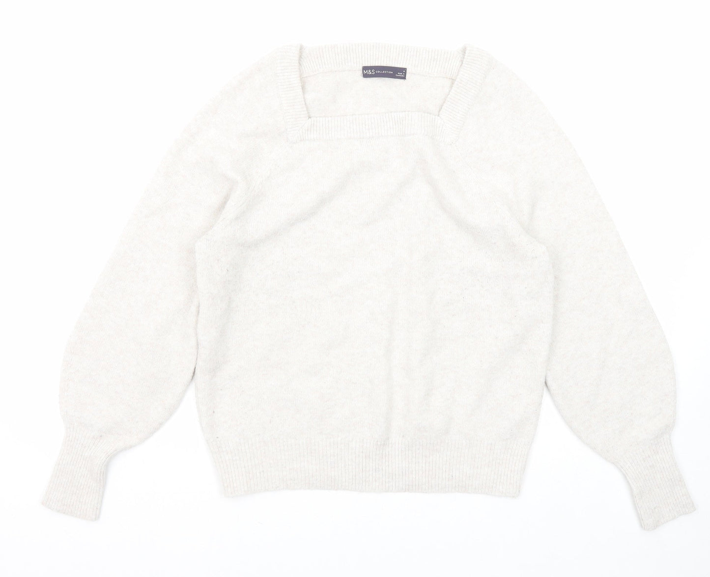 Womens UK Size M Marks and Spencer Ivory Pullover Jumper