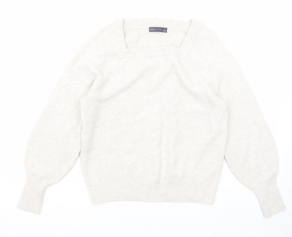 Womens UK Size M Marks and Spencer Ivory Pullover Jumper