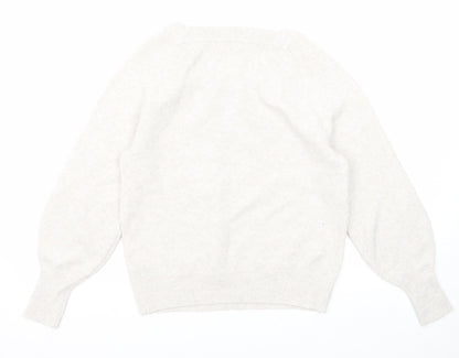 Womens UK Size M Marks and Spencer Ivory Pullover Jumper