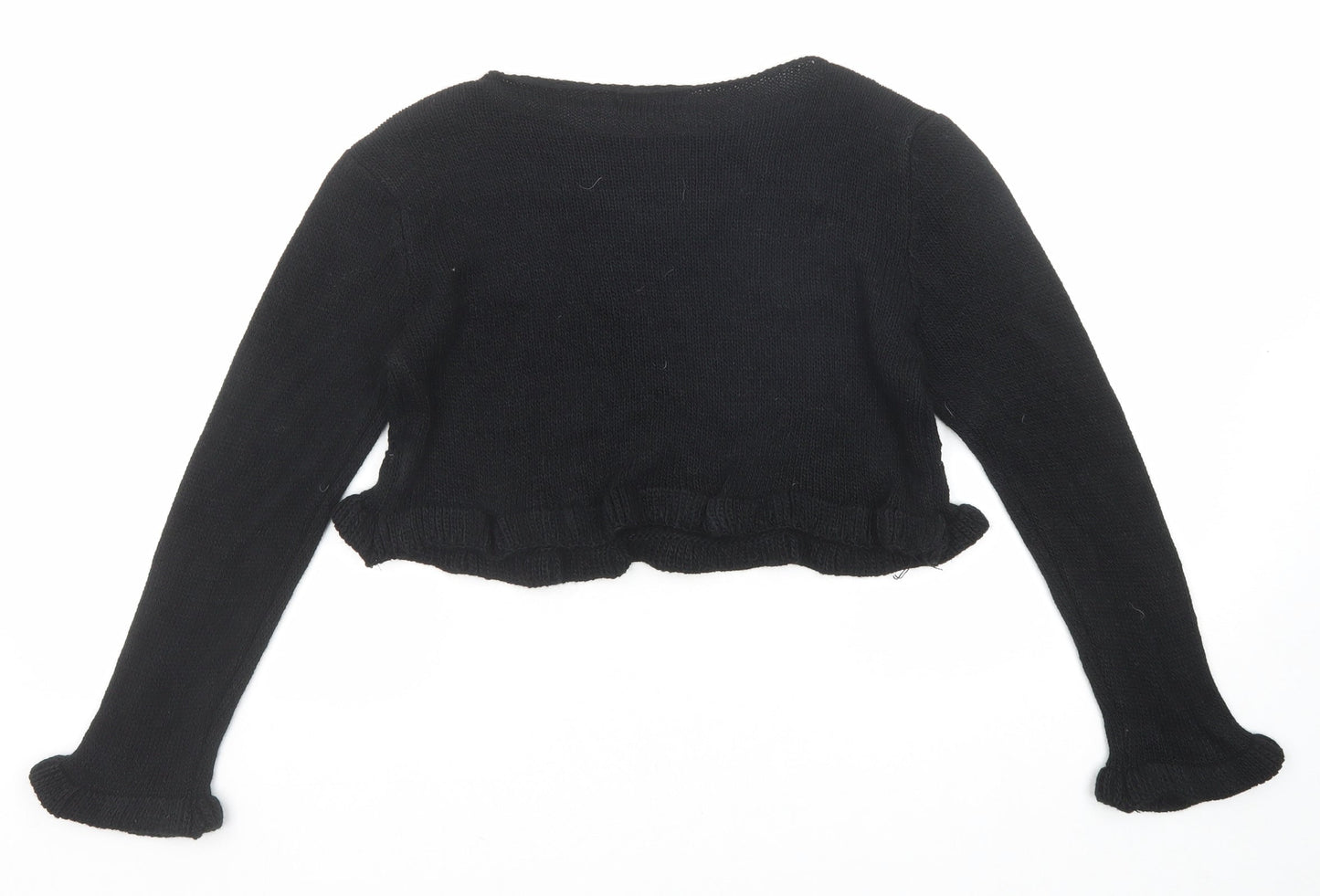 Boohoo Womens Black Round Neck Acrylic Pullover Jumper Size M