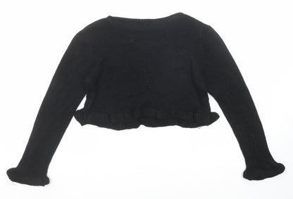 Boohoo Womens Black Round Neck Acrylic Pullover Jumper Size M