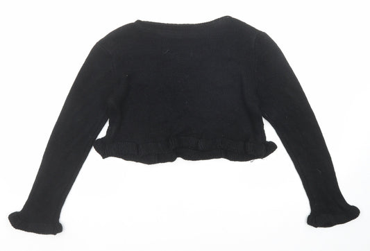 Boohoo Womens Black Round Neck Acrylic Pullover Jumper Size M