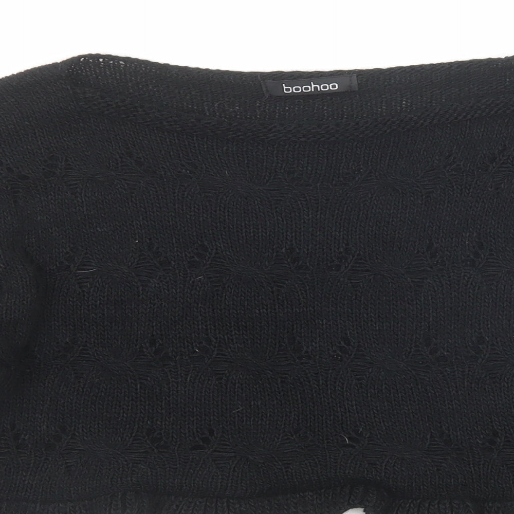 Boohoo Womens Black Round Neck Acrylic Pullover Jumper Size M