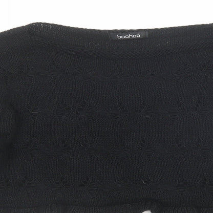 Boohoo Womens Black Round Neck Acrylic Pullover Jumper Size M