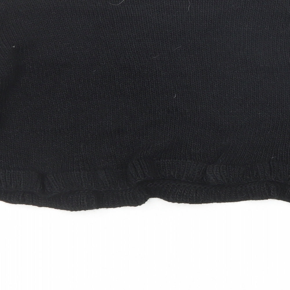 Boohoo Womens Black Round Neck Acrylic Pullover Jumper Size M