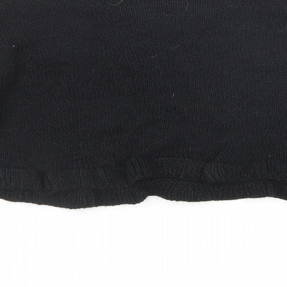 Boohoo Womens Black Round Neck Acrylic Pullover Jumper Size M