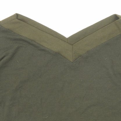 Yidarton Womens Green V-Neck Cotton Pullover Jumper Size L
