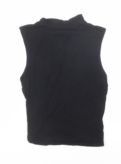 Womens UK Size XS Nasty Gal Black Basic Tank