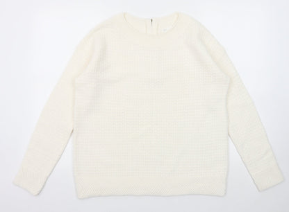 Womens UK Size M Sfera White Pullover Jumper