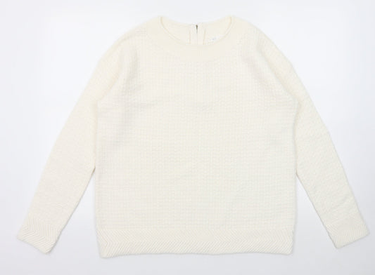 Womens UK Size M Sfera White Pullover Jumper