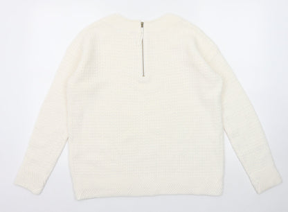 Womens UK Size M Sfera White Pullover Jumper