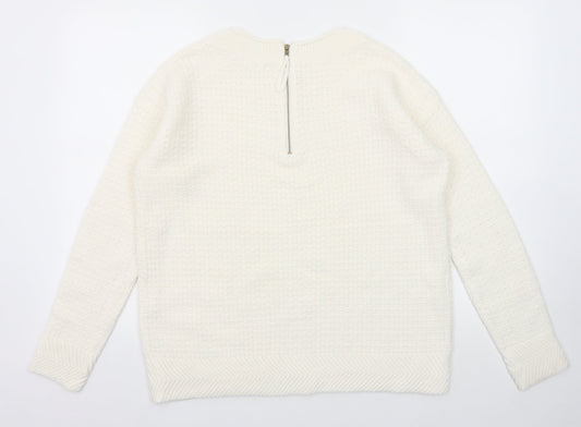 Womens UK Size M Sfera White Pullover Jumper