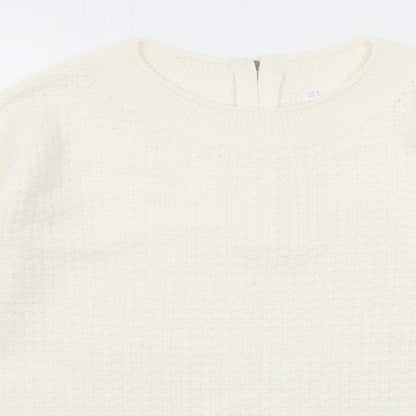 Womens UK Size M Sfera White Pullover Jumper