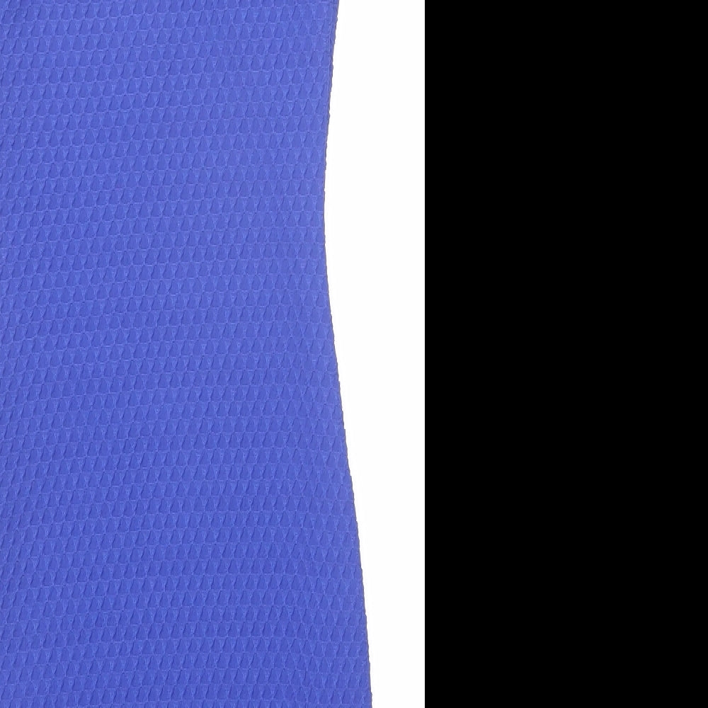 Miss Selfridge Womens Blue Geometric Polyester Bodycon Size 4 Round Neck Pullover