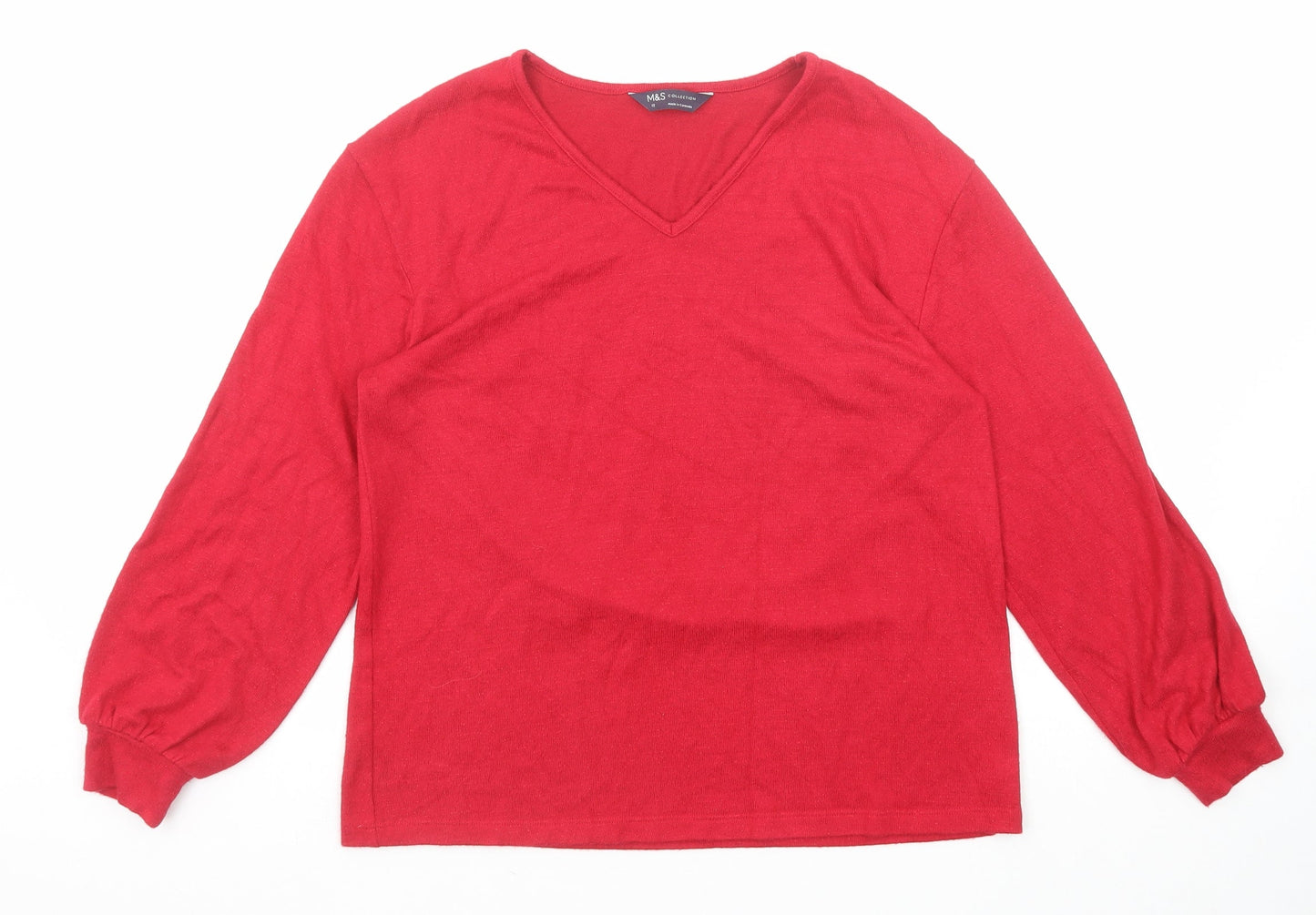 Womens UK Size 10 Marks and Spencer Red Pullover Jumper