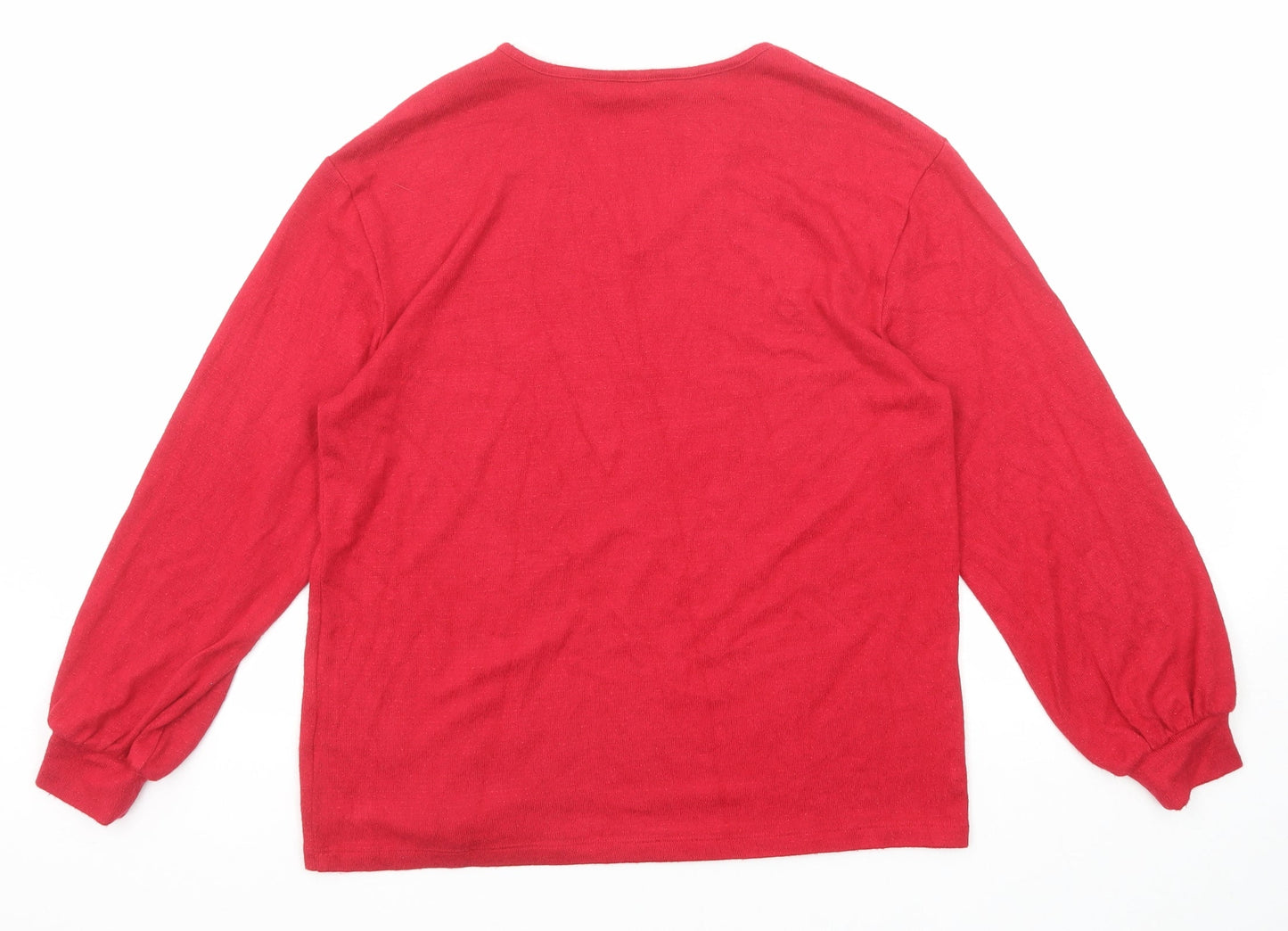 Womens UK Size 10 Marks and Spencer Red Pullover Jumper