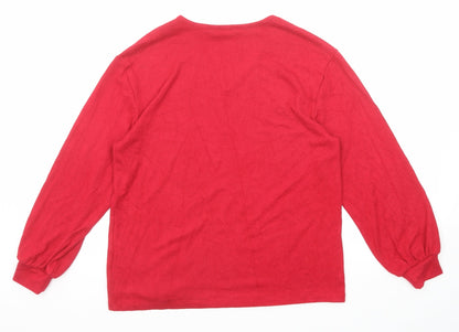 Womens UK Size 10 Marks and Spencer Red Pullover Jumper
