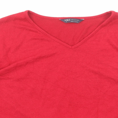Womens UK Size 10 Marks and Spencer Red Pullover Jumper