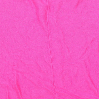 Blue Vanilla Womens Pink V-Neck Viscose Pullover Jumper One Size