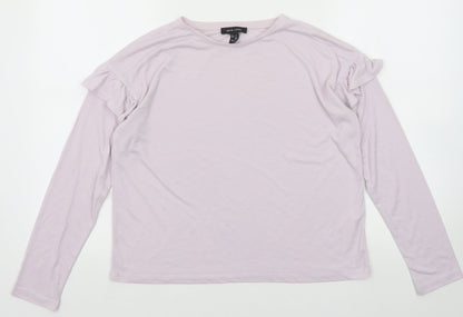 Womens UK Size 6 New Look Purple Basic T-Shirt