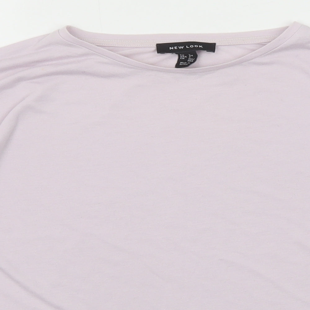 Womens UK Size 6 New Look Purple Basic T-Shirt