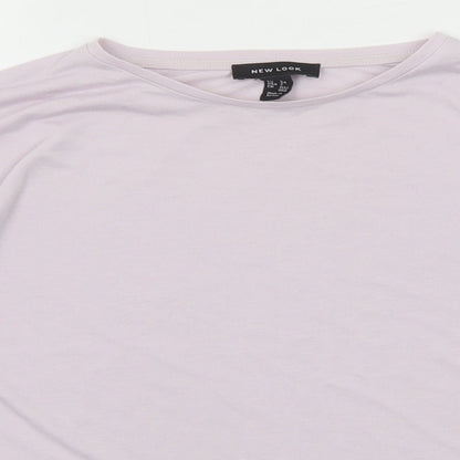Womens UK Size 6 New Look Purple Basic T-Shirt