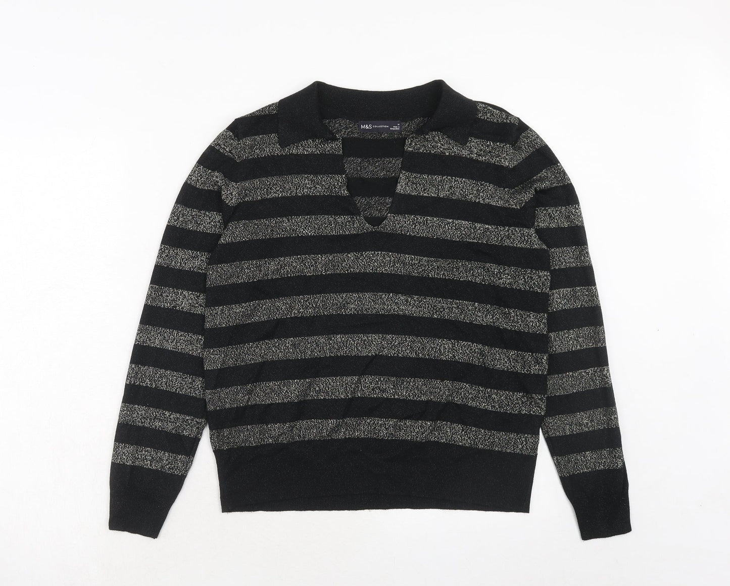 Womens UK Size M Marks and Spencer Black Pullover Jumper