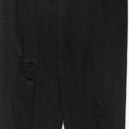 Boohoo Womens Black Cotton Skinny Jeans Size 12 Regular Zip