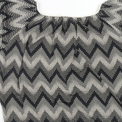 Womens UK Size S Blue vanilla Black Basic Blouse