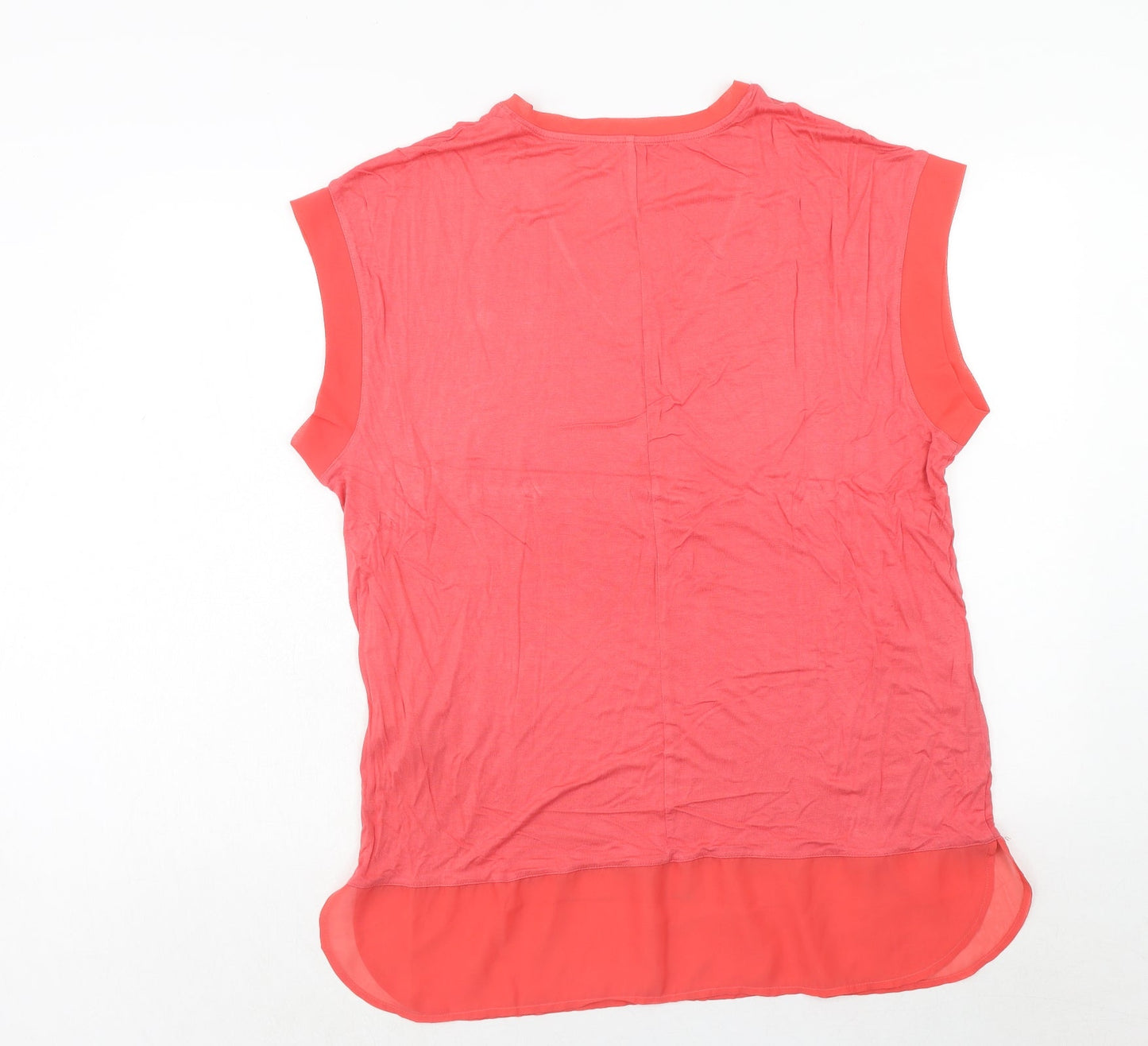 Avon Womens Pink Viscose Basic T-Shirt Size 18 V-Neck