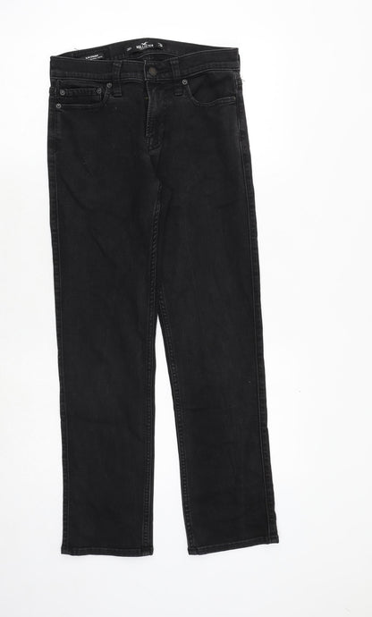 Hollister Womens Black Cotton Straight Jeans Size 26 in Regular Zip