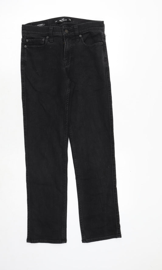 Hollister Womens Black Cotton Straight Jeans Size 26 in Regular Zip