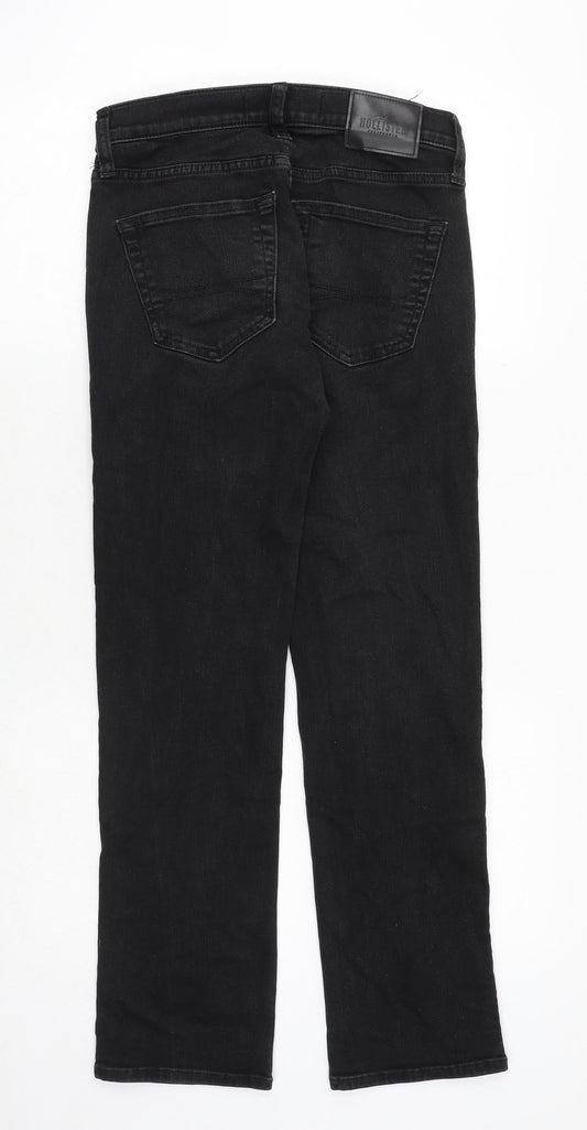 Hollister Womens Black Cotton Straight Jeans Size 26 in Regular Zip