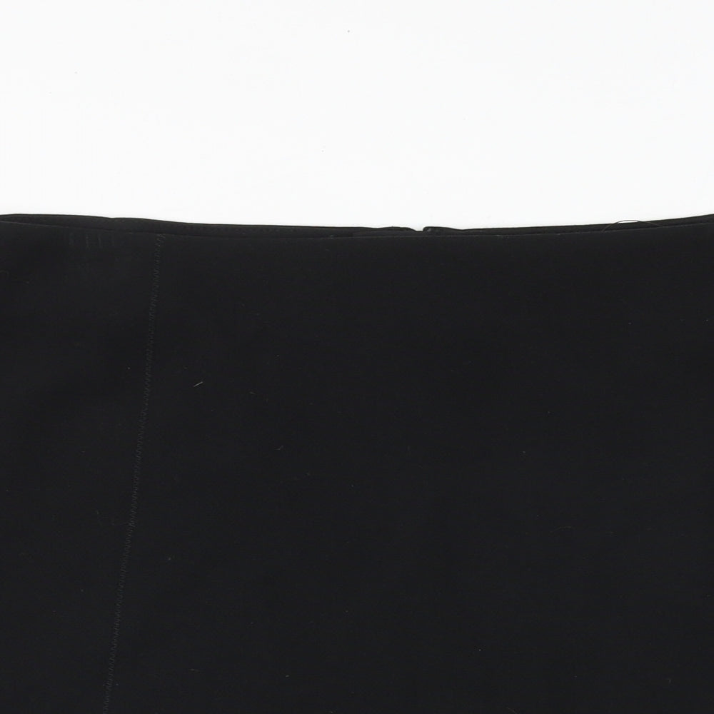 Marks and Spencer Womens Black Polyester A-Line Skirt Size 20 Zip