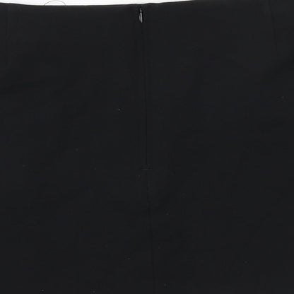Marks and Spencer Womens Black Polyester A-Line Skirt Size 20 Zip