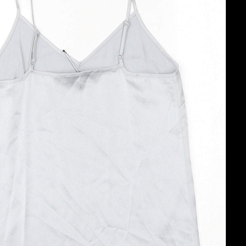 Womens UK Size 12 Marks and Spencer Silver Basic Tank